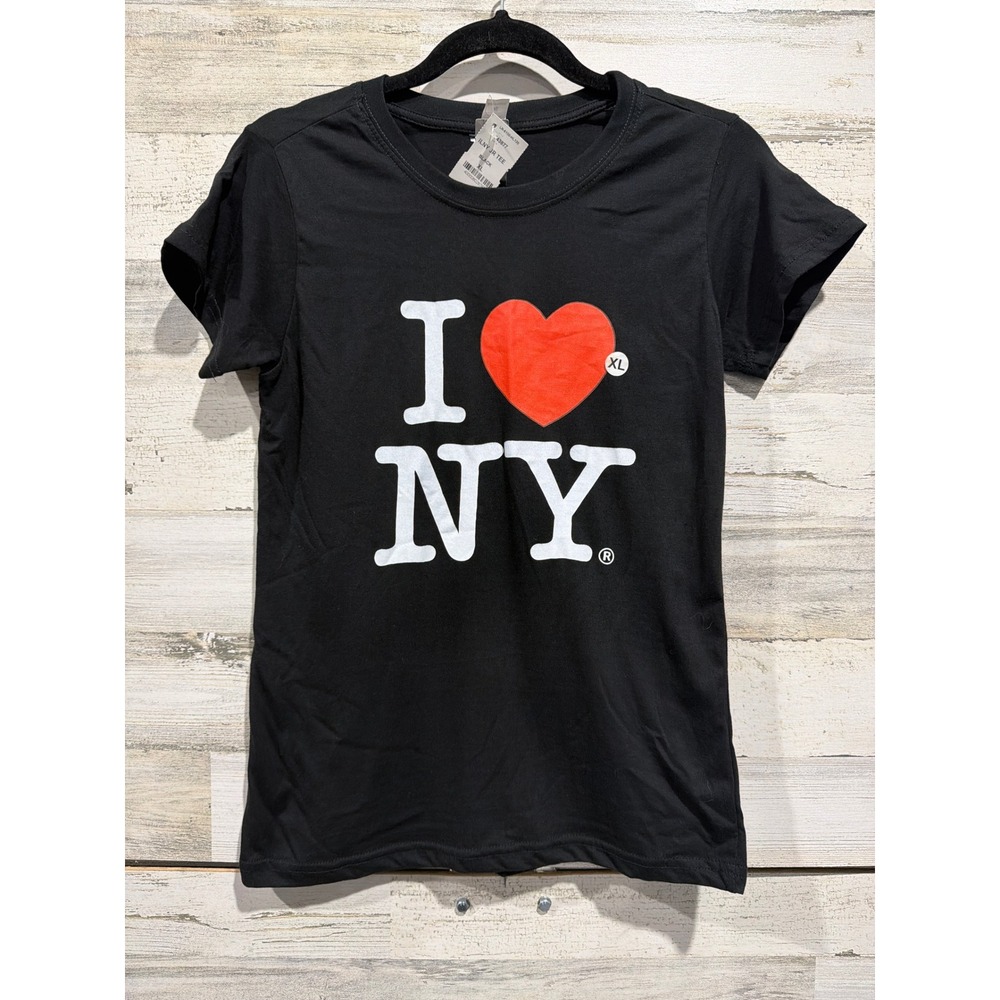 I Love NY Graphic Tee Juniors Women XL Black Heart Souvenir T-Shirt NWT